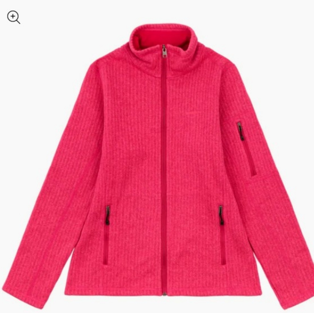 Patagonia "Cables" Jeweled Berry Pink Full Zip Ribbed Jacket Women's Size Small